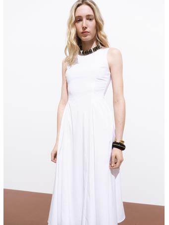 MANGO - Flared Midi-dress WHITE