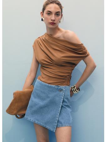 MANGO - Wrapped Denim Skort MEDIUM BLUE