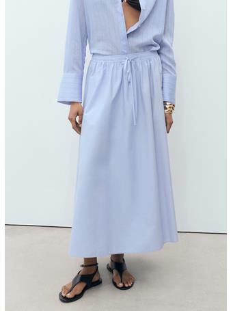 MANGO - Flared Cotton Skirt MEDIUM BLUE