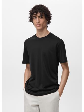 MANGO - 100% Cotton Slim-fit T-shirt BLACK