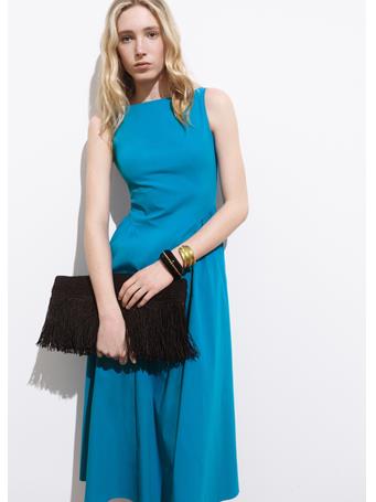 MANGO - Flared Midi-dress MEDIUM BLUE