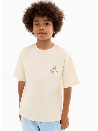MANGO - Tropical Print T-shirt LIGHT BROWN