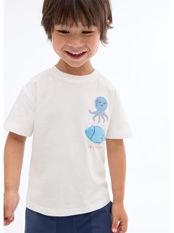 MANGO - Embossed Design T-shirt WHITE