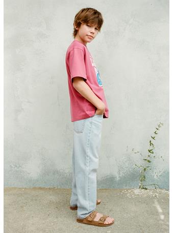 MANGO - Short-sleeved Printed T-shirt DARK RED