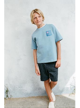 MANGO - Printed Cotton Bermuda Shorts NAVY