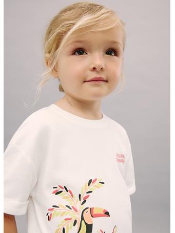 MANGO - Printed Cotton-blend T-shirt IVORY
