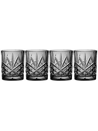 GODINGER GROUP - Dublin Crystal Midnight Double Old Fashion - Set of 4 BLACK