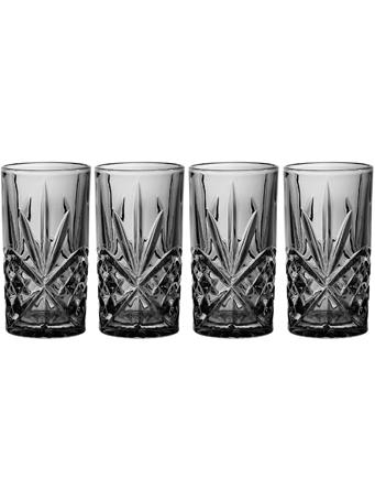 GODINGER GROUP - Dublin Crystal Midnight Highball - Set of 4 BLACK