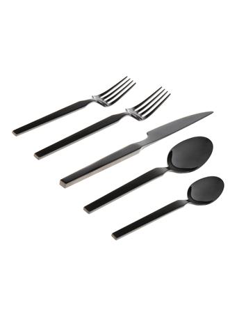 GODINGER GROUP - Podium Mirrored Black 18/10 Stainless Steel 20 Piece Flatware Set BLACK