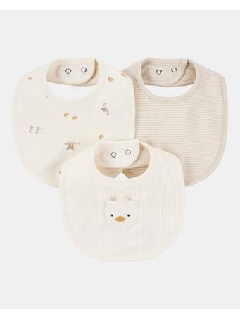 CARTERS - Baby 3-Pack Duck Bibs IVORY
