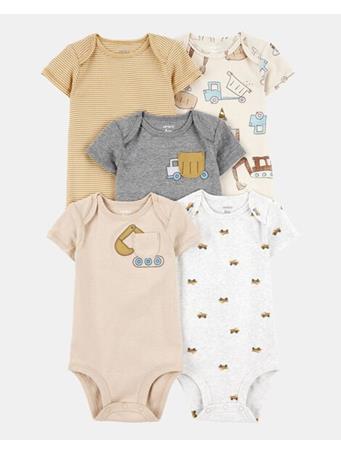 CARTERS - Baby Boy 5-Pack Construction Short-Sleeve Cotton Bodysuits MULTI