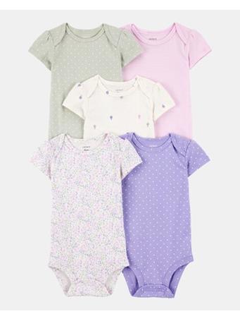 CARTERS - Baby Girl 5-Pack Floral Polka Dot Short-Sleeve Bodysuits MULTI