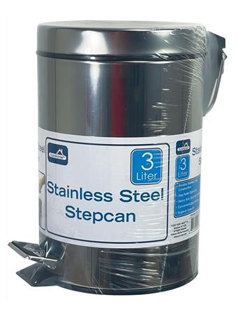 EURO-WARE - 3 Liter Stainless Steel Step Can STAINLESS STEEL