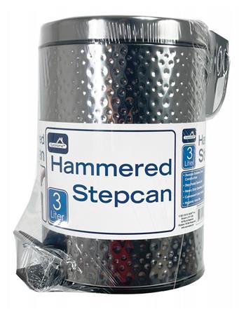 EURO-WARE - Hammered Stainless Steel Stepcan STAINLESS STEEL