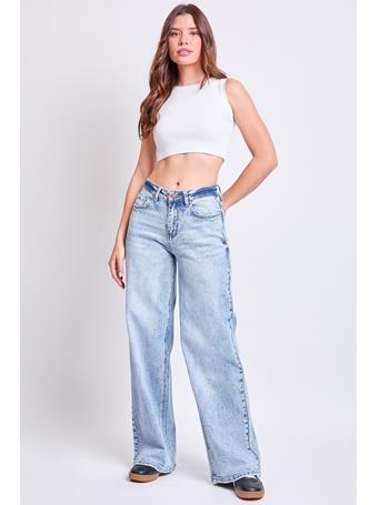 YMI JEANSWEAR - Women's Luxe Bella High Rise Wide Leg Jeans LIGHT WASH