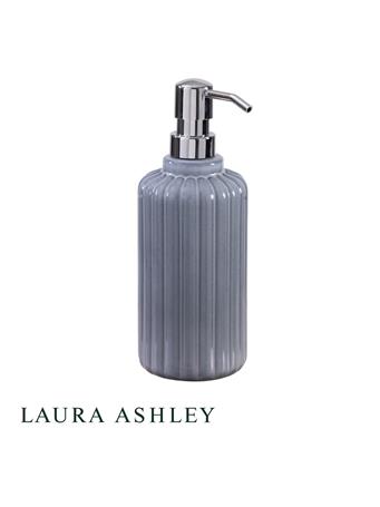 KENNEDY INTERNATIONAL - Blue Ribbed Ceramic Soap Dispenser BLUE