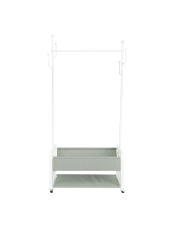 CONTAINED - Clothing Rack On Wheels With Shelf WHITE GREY