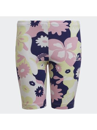 ADIDAS - Allover Flower Print Cycling Shorts WHITE