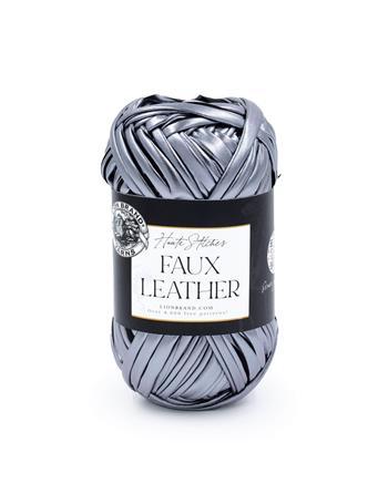 LION BRAND YARN - Haute Stitches Faux Leather Yarn 149 SILVER FOX