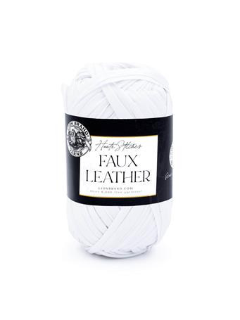 LION BRAND YARN - Haute Stitches Faux Leather Yarn 100 NY WHITE