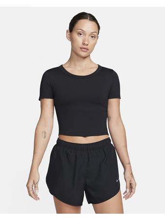 NIKE - One Fitted Women's Dri-FIT Short-Sleeve Cropped Top BLACK