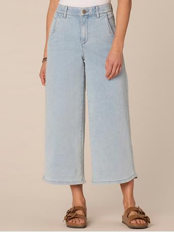 DEMOCRACY - "Ab"solution Skyrise Cropped Wide Leg Jeans with Tulip Hem LIGHT BLUE