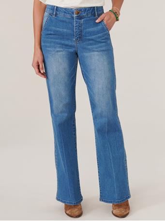 DEMOCRACY - "Ab"solution Skyrise Double Side Seam Bootcut Tall Jeans MID BLUE