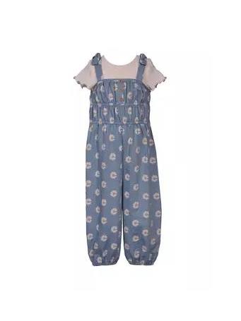 BONNIE JEAN - Toddler Girls 2 Piece Daisy Jumpsuit BLUE