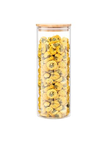 CONTAINED - Bamboo Top Glass Container CLEAR