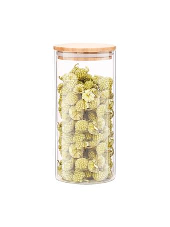 CONTAINED - Bamboo Top Glass Container CLEAR
