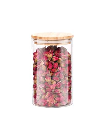 CONTAINED - Bamboo Top Glass Container CLEAR