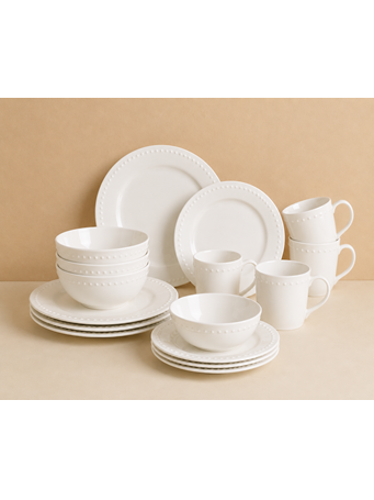 MARINER HOME - 16 Piece Dinnerware Set WHITE