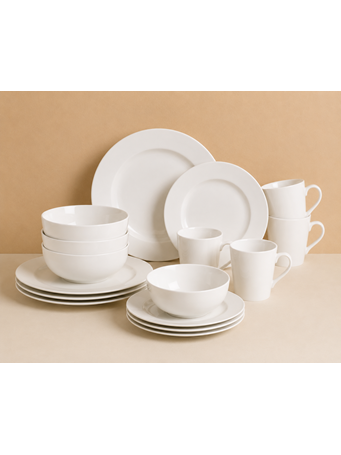 MARINER HOME - 16 Piece Dinnerware Set WHITE