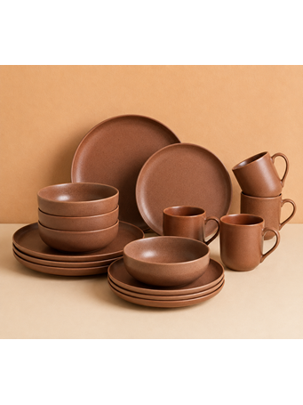 MARINER HOME - 16 Piece Dinnerware Set TERRACOTA