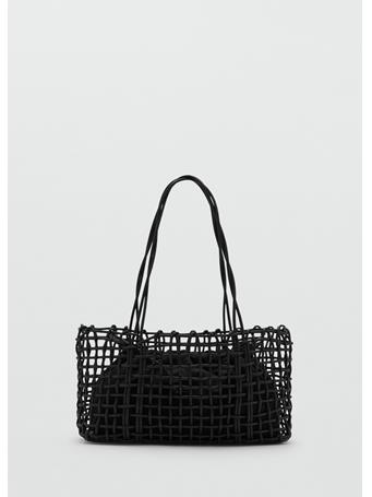MANGO - Medium Braided Shoulder Bag BLACK