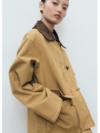 MANGO - Cotton Parka With Contrasting Collar MEDIUM BROWN