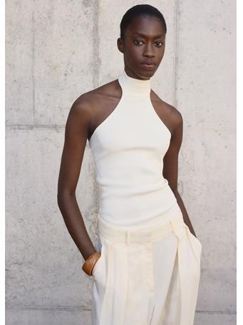 MANGO - Knit Halter Top NATURAL WHITE
