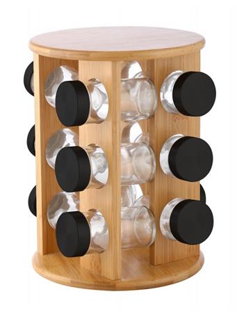 EURO-WARE - Black & Wood Spice Rack WOOD