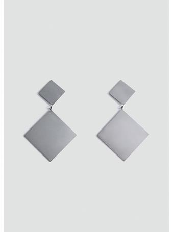 MANGO - Geometric Pendant Earrings LT PASTEL GREY