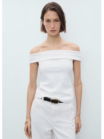MANGO - Strapless Top WHITE