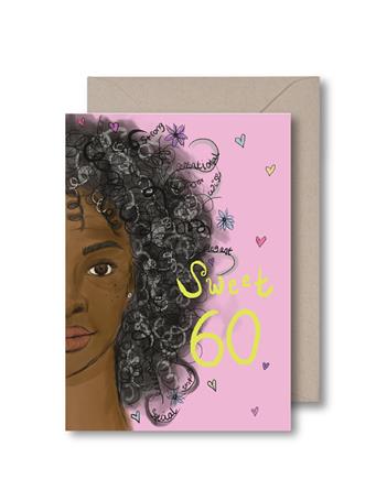 KITSCH NOIR - Sweet Sixty Birthday Card NO COLOR