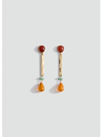 MANGO - Long Combined Bead Earrings GOLD