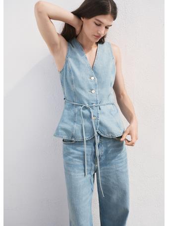 MANGO - Buttoned Denim Gilet MEDIUM BLUE