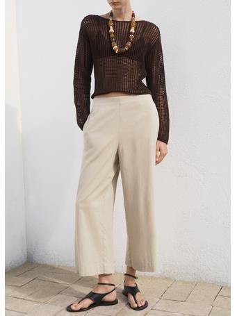 MANGO - Cropped Linen-blend Pants LIGHT BEIGE