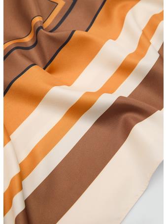 MANGO - Striped Satin Scarf NATURAL WHITE