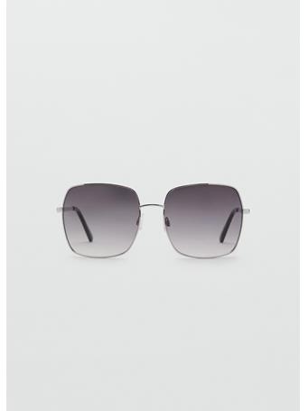 MANGO - Square Metallic Frame Sunglasses LT PASTEL GREY