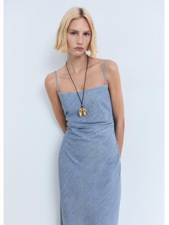 MANGO - Draped Denim Dress MEDIUM BLUE