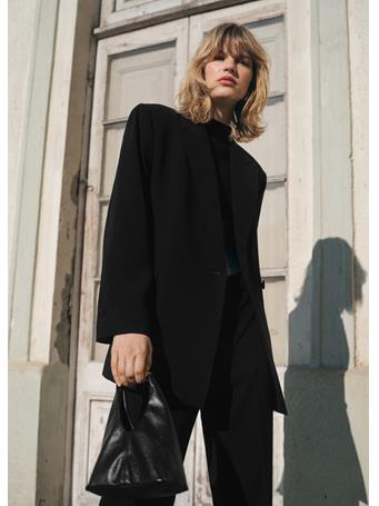 MANGO - Double-breasted Suit Jacket BLACK