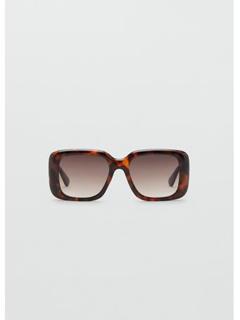 MANGO - Squared Frame Sunglasses DARK BROWN