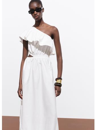 MANGO - Asymmetrical Dress With Cut-out WHITE